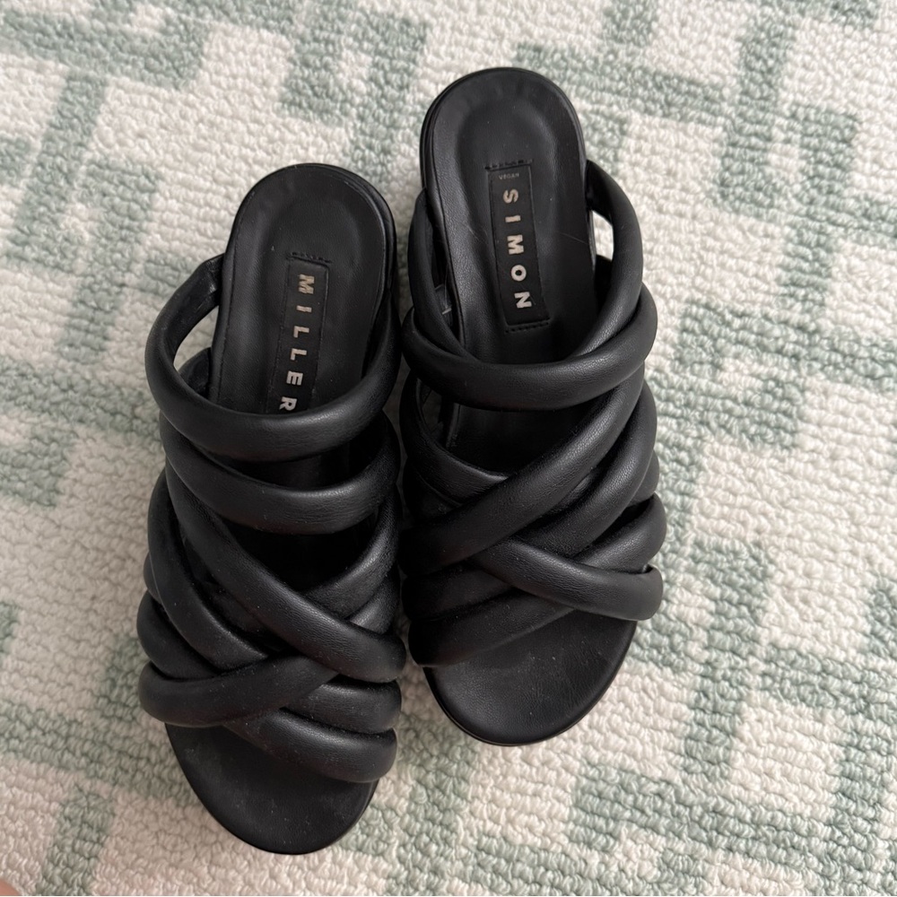 Simon Miller Black Strappy Mules